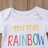 0-18M Infant Baby Boys Girls Rainbow Romper Jumpsuit