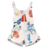 Baby Girl Romper 2018 Floral Fashion Backless Tassel Jumpsuit