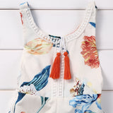 Baby Girl Romper 2018 Floral Fashion Backless Tassel Jumpsuit