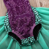 Emmababy Sequin Mermaid Toddler Baby Girls Lace Tutu Romper Sunsuit Clothes