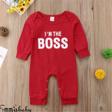 Emmababy Fashion Cute Newborn Baby Child I'm the BOSS Romper Outfits Christmas Clothing