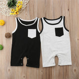 Emmababy Newborn Baby Girl Boy Pocket Sleeveless Romper Jumpsuit
