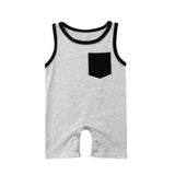 Emmababy Newborn Baby Girl Boy Pocket Sleeveless Romper Jumpsuit