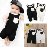 Emmababy Newborn Baby Girl Boy Pocket Sleeveless Romper Jumpsuit