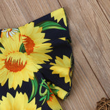2019 Summer Toddler Kids Baby Girl Flare Sleeve Sunflower Romper Jumpsuit