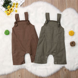 Newborn Baby Boys Girls Solid Dungarees Bib Pants