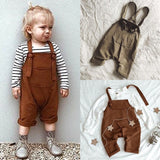 Newborn Baby Boys Girls Solid Dungarees Bib Pants