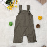 Newborn Baby Boys Girls Solid Dungarees Bib Pants