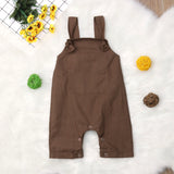 Newborn Baby Boys Girls Solid Dungarees Bib Pants