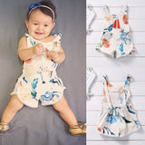 Summer Cute Newborn Infant Baby Girls Romper Sleeveless Floral Open Back Jumpsuit