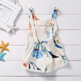 Summer Cute Newborn Infant Baby Girls Romper Sleeveless Floral Open Back Jumpsuit
