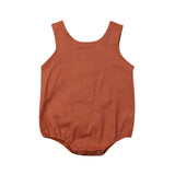 Newborn Baby Girl Boy Cotton Linen Rompers Summer Sleeveless