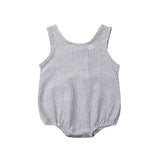 Newborn Baby Girl Boy Cotton Linen Rompers Summer Sleeveless