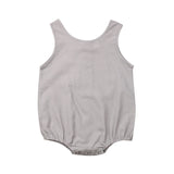 Newborn Baby Girl Boy Cotton Linen Rompers Summer Sleeveless
