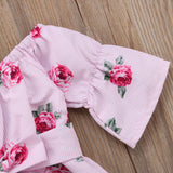 Kids Baby Girl  Floral  print bow Bodysuit Jumpsuit
