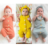 2019 Summer Solid Rompers Newborn Infant Baby Girl Boy