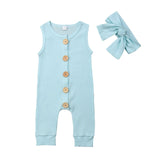 2019 Summer Solid Rompers Newborn Infant Baby Girl Boy