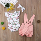 Newborn Infant Baby Kids Girls Summer Flying Sleeve Clothes
