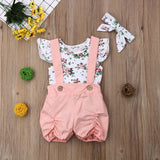 Newborn Infant Baby Kids Girls Summer Flying Sleeve Clothes